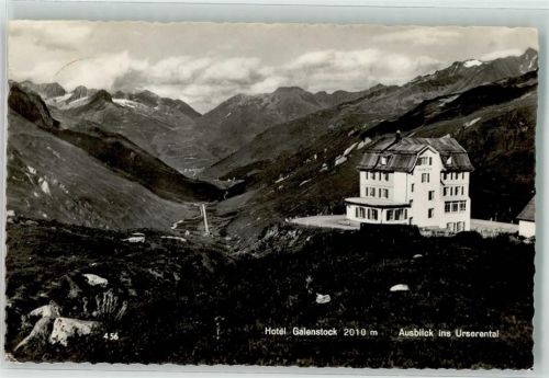 Galenstock Foto AK Hotel Hüttenstempel Urserental
