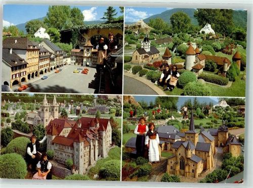 6815 Melide Gebrauchsspuren Swissminiatur Hauptstr. Morat Schloss Estevayer-le-Lac Neuchatel Romainmotier
