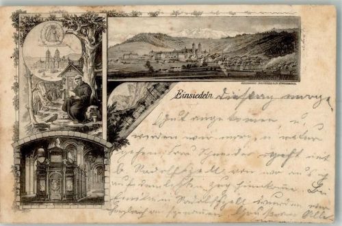 8840 Einsiedeln 1893 Foto AK Kirche Vorläufer
