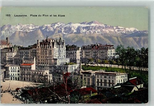 1000 Lausanne Losanna 1913 Foto AK Place du Flon