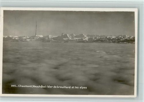 2067 Chaumont - (Neuchâtel) Mer de brouillard et les alpes