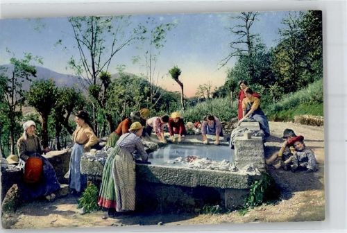 6927 Agra - Gemeindebrunnen Waschfrauen Wäsche waschen