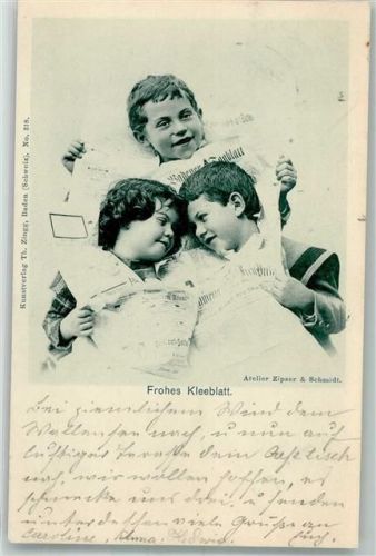 5400 Baden 1899 Foto AK Kinder Frohes Kleeblatt Badener Tageblatt