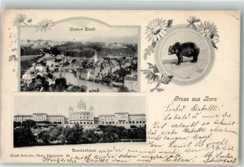 3000 Bern Berne 1907 Gebrauchsspuren Bär Untere Stadt