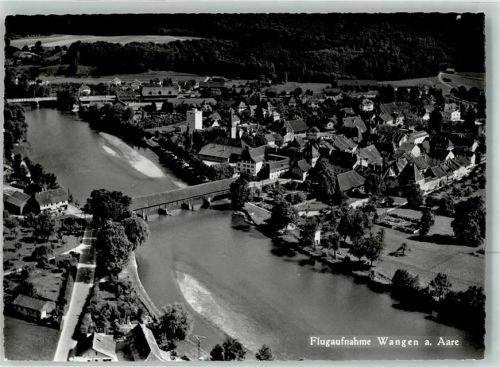 3380 Wangen an der Aare Foto AK Fliegeraufnahme