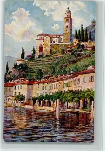 6922 Morcote - Uferansicht d. Lago di Lugano Kirche
