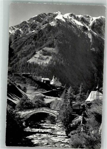 3996 Binn 1965 Foto AK Kirche Brücke über die Binna