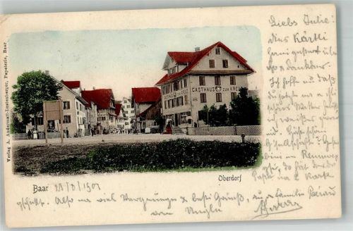 6340 Baar 1901 Foto AK Gasthaus zum Kreuz