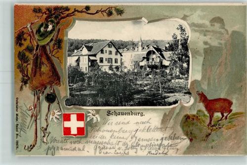Schauenburg 1904 Prägedruck Gruss aus Lithographie + Lichtdruck Passepartout Verlag Gebr. Metz 19476