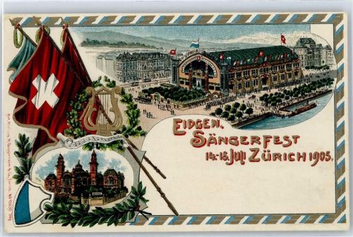 8000 Zürich - Eidgenössisches Sängerfest 1905, Prägekarte