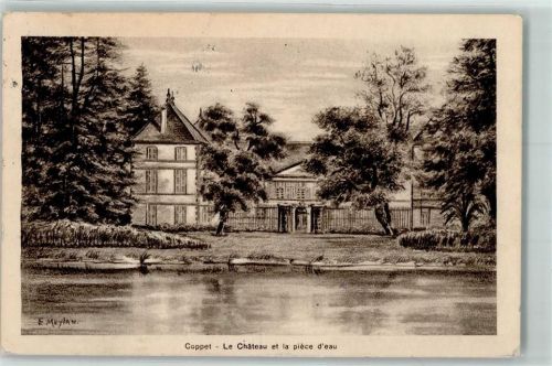 1296 Coppet Künstlerkarte Schloss sign. E Meylan