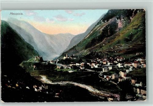 6563 Mesocco 1912 Gebrauchsspuren Verlag Künzli-Tobler 5092 - Vue generale