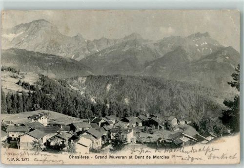 1885 Chesières 1906 Gebrauchsspuren Grand Muveran et Dent de Morcles