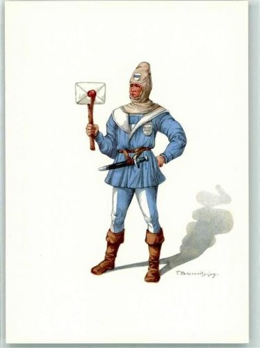 3000 Bern Berne Künstlerkarte PTT-Museum Standesläufer von Zug Kostüm des XV. Jahrhundert sign