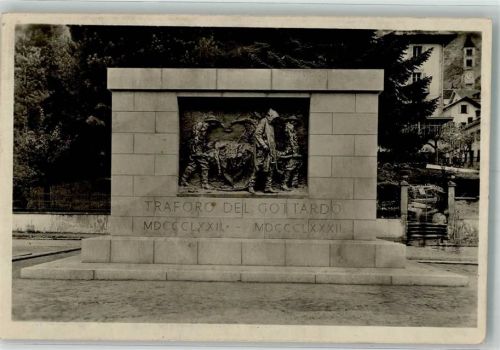 6780 Airolo Foto AK Denkmal Troforo del Gotthardo