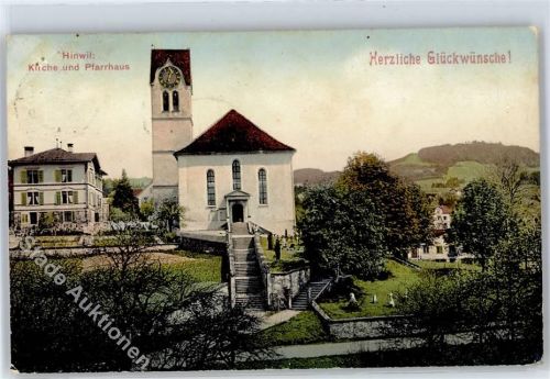 8340 Hinwil - 1905, Kirche, Pfarrhaus
