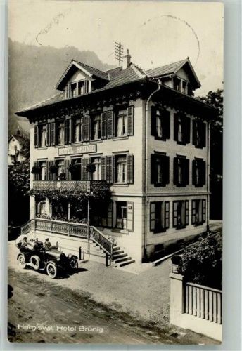 6052 Hergiswil NW 1929 Foto AK Auto Oldtimer Hotel Brünig