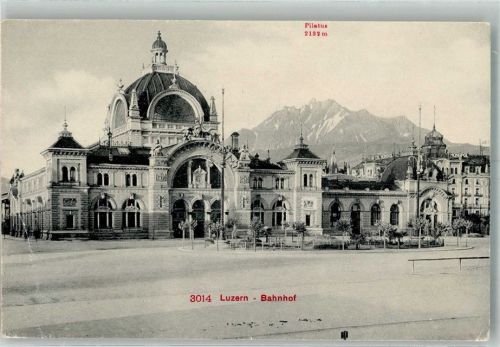 Luzern Lucerne Bahnhof Bahnhof Schweiz Foto AK