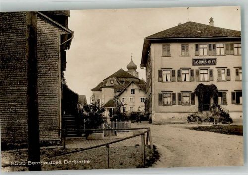 9304 Bernhardzell Foto AK Gasthaus Adler Dorfpartie
