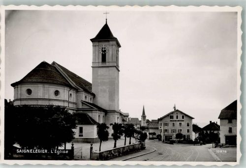 2350 Saignelégier 1953 Foto AK Kirche
