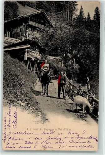 1873 Val-d'Illiez - Bauernfamilie mit Ziege