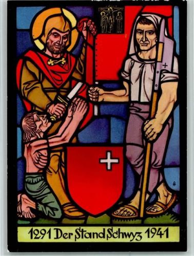 Schwyzer Standesscheibe Mann mit Dowch Pro Infirmis Schweiz