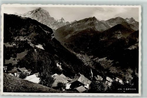 1882 Gryon Gebrauchsspuren Fliegeraufnahme