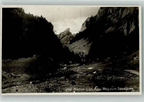 9057 Wasserauen Foto AK Weg zum Seealpsee Foto Gross