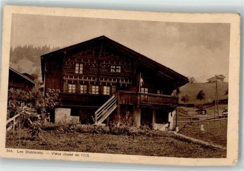 1865 Les Diablerets Ormont-Dessus Foto AK Chalet Bj. 1733 Foto Decaux
