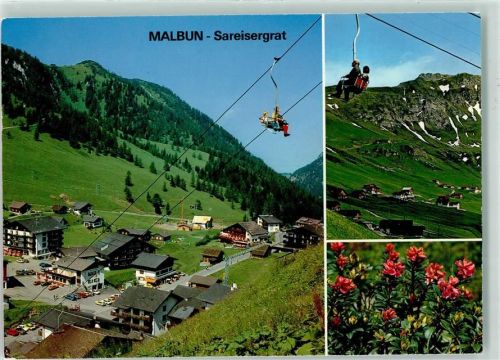 9497 Malbun - Sareisergrat 2000 m Malbun Bahn Hotel 1600 m Alpenrosen Lift Autos Kran