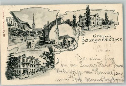 3360 Herzogenbuchsee 1902 Lithographie Sekundarschulhaus