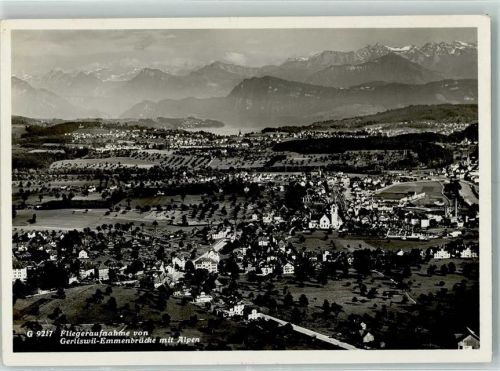 6020 Emmenbrücke Gebrauchsspuren Fliegeraufnahme mit Alpen