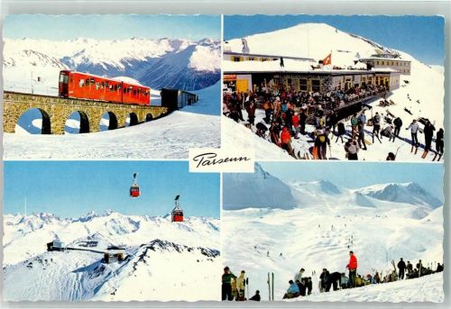 Parsenn - Winter Seilbahn Skifahrer Weißfluhjoch Derbyschuß