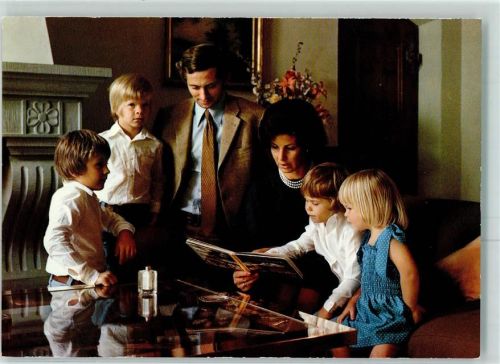 Familie des Erbprinzen AK Adel Liechtenstein 1977