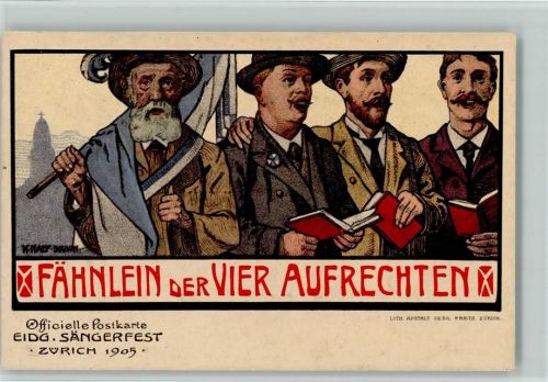 8000 Zürich - Eidgenössisches Sängerfest 1905 Fahnen Sänger