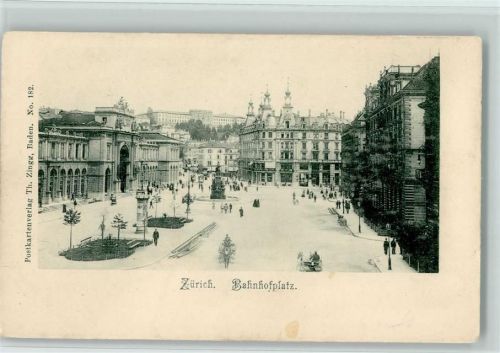Zürich Bahnhofplatz Pferdewagen Bahnhof Schweiz