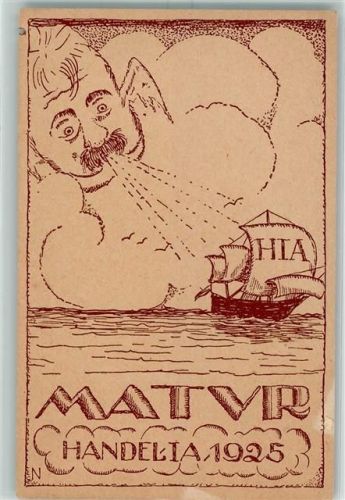 Gebrauchsspuren Matur Handelta 1925 AK