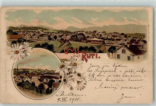 8630 Rüti ZH 1900 Lithographie Joweid