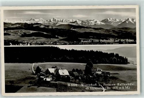 3503 Gysenstein - Aussicht vom Ballenbühl auf die Alpen Wirtschaft Pension Ballenbühl