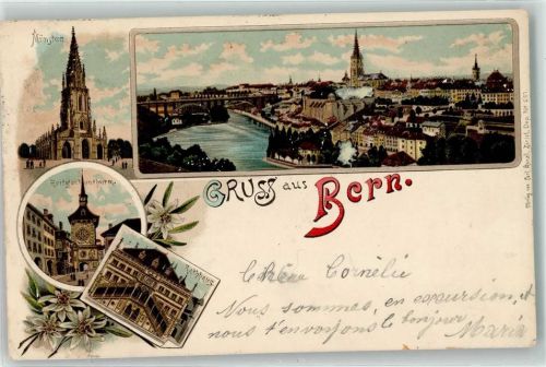 3000 Bern Berne 1901 Gebrauchsspuren Zeitglockenturn Rathaus Münster