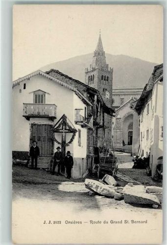 1937 Orsières - Route du Grand St. Bernard Wegkreuz