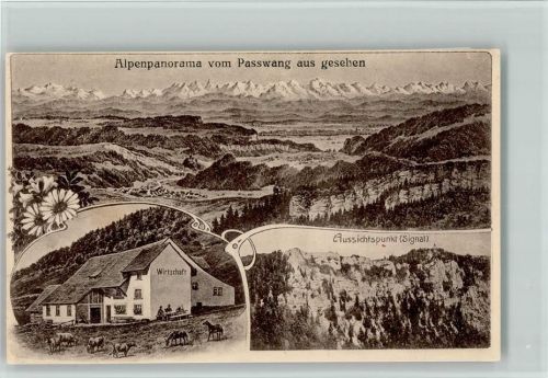 4717 Mümliswil - Vom Passwang aus gesehen Gasthaus Rindvieh Pferde