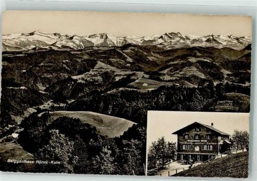 Hörnli ZH Foto AK Gasthaus Hörnli-Kulm Hüttenstempel