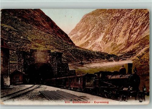 6490 Andermatt 1908 - Gotthardbahn-Expresszug Ort laut Stempel