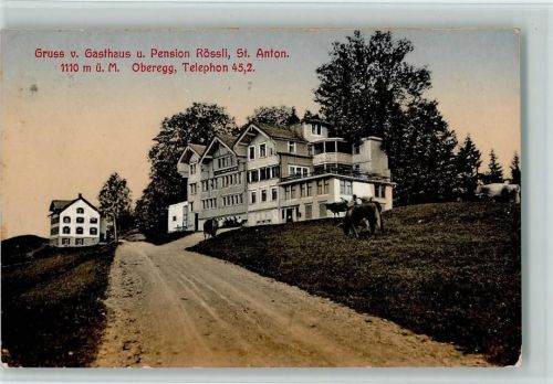 9413 Oberegg 1915 - Gasthaus Rössli AK