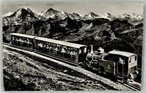 Rothorn Kulm Foto AK Dampf - Zahnradbahn Brienzer Rothorn