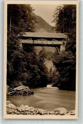 1669 Montbovon Foto AK gedekckte Brücke