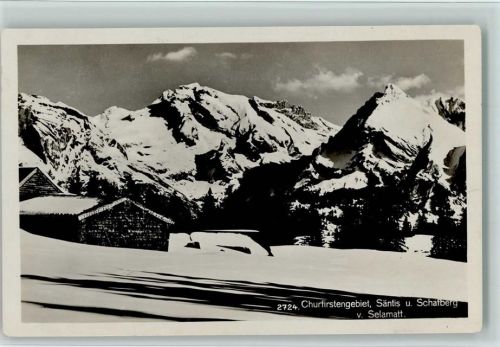 Churfirsten - Churfirstengebiet Säntis und Schafberg v. Selamatt