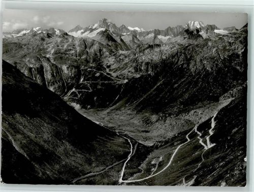 Furka - Furka und Grimselpass mit Finsteraarhorn und Oberaarhorn Feldpost