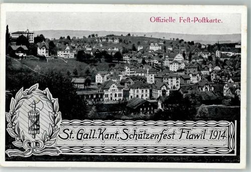 9230 Flawil 1914 Foto AK Schützenfest 1914